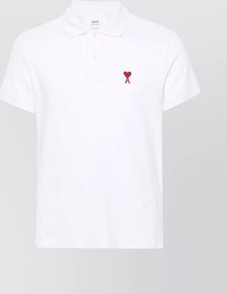 Ami cotton piqu&eacute; logo-embroidered polo shirt
