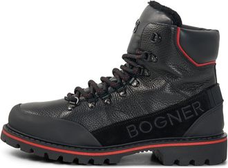 Bogner Helsinki lace-up boots with spikes for men - Black/Red - 405