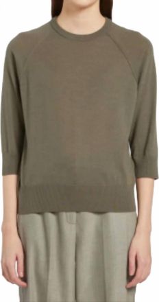 Marella Three Quarter Wool Sweater In Olive