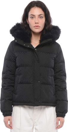 Yves Salomon Black Logo Hood Jacket
