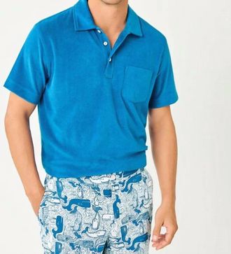 Lilly Pulitzer Stuff Harbor Polo Shirt In Nassau Blue