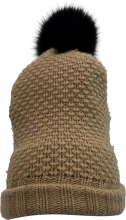 Burberry Pre-owned Womens Knitted Pom-Pom Beanie in Brown Wool - Mocha - One Size