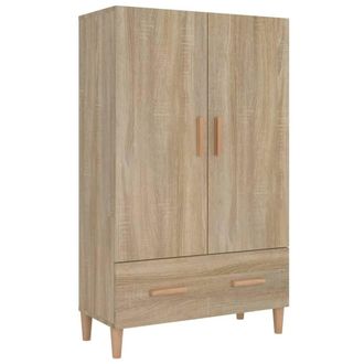 Berkfield Home Highboard Sonoma Oak 70x31x115 cm Engineered Wood in Light Beige | Size: 70 x 31 x 115 cm