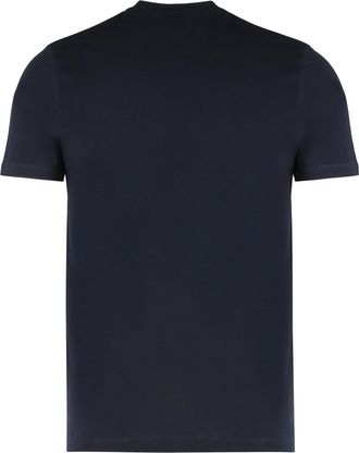 Paul & Shark Mens Cotton Crew Neck T-Shirt With Print Blue T-Shirts And Polos