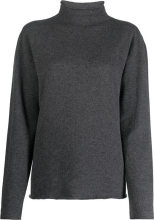 Jil Sander Elegante Grijze Kasjmiertrui - Dames - Cashmere truien - Grijs - M - Kasjmier - Truien & Vesten