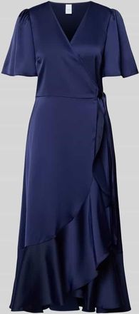 Vero Moda Cocktailkleid mit Volantsaum Modell THEA in Marine, Gr&ouml;&szlig;e 34