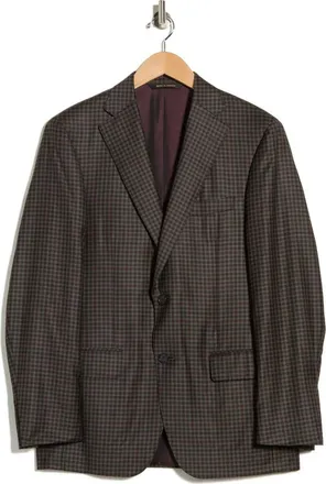 Samuelsohn Check Wool Sport Coat in Olive/Khaki at Nordstrom Rack, Size 46 Regular