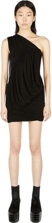 Rick Owens Edfu Draped Mini Jurk - Dames - Feestkleedjes - Zwart - M - Kleedjes