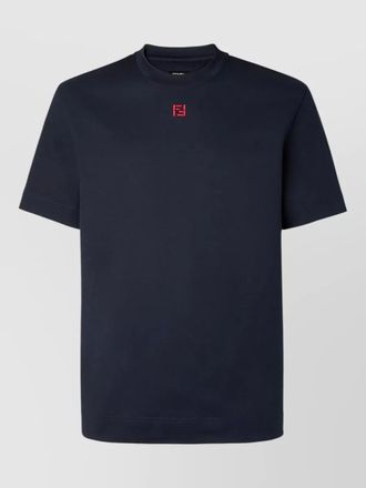 Fendi ff logo stitching crew neck t shirt