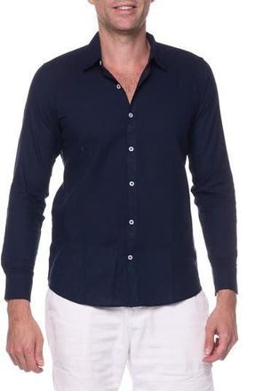 Ranee&rsquo;s Linen Sport Shirt in Navy Blue at Nordstrom Rack, Size Xx-Large R