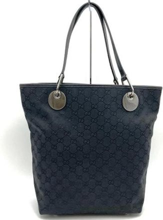 Gucci Pre-owned Tote Bags, female, Black, Size: ONE SIZE Pre-owned Canvas Tote Bag