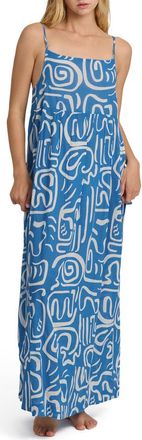 Billabong Juno Cover-Up Maxi Sundress in True Blue at Nordstrom, Size X-Large