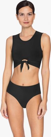 Robin Piccone Ava High Waist Bikini Bottom In Black