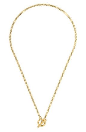 Brook & York Stella Imitation Pearl Toggle Necklace in Gold at Nordstrom