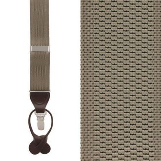 Trafalgar Store Classic Solid Color Convertible Suspenders (Braces) 35mm Elastic in Khaki at Nordstrom