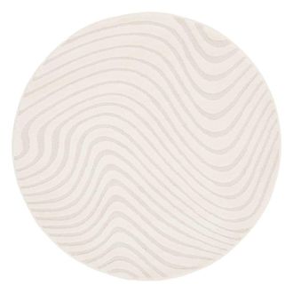 Sweeek Alfombra interior con motivos ondulados en relieve, crema 160cm, crema