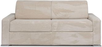 VENTE-UNIQUE.COM Sof&aacute; cama terciopelo 4 plazas beige 216x223cm