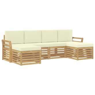 vidaXL Conjunto De Sof&aacute;s De Exterior 6 Pcs Blanco Y Crema Vidaxl