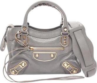 Balenciaga Pre-owned Vintage Mini Bag - Dames - Vintage Mini Tas - Grijs - ONE Size - Leer - Vintage