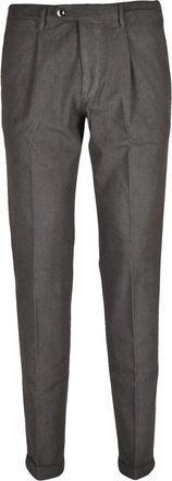 Michael Coal Tailored Brown Stretch Pants with Classic Design Features