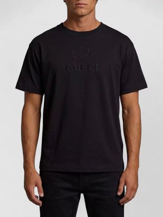 Gucci cotton ribbed crew neck dropped shoulder short sleeve regular fit t-shirt