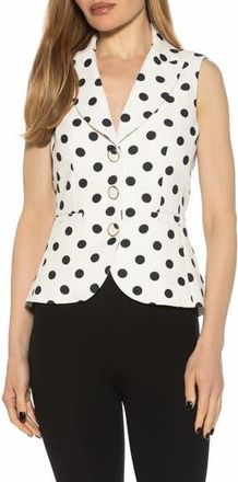 Alexia Admor Kai Peak Lapel Vest in Black White Polka Dots at Nordstrom Rack, Size 14