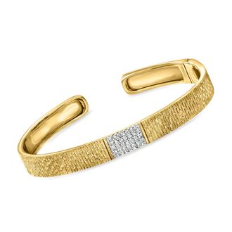 Ross-Simons Diamond Cuff Bracelet in 18kt Gold Over Sterling
