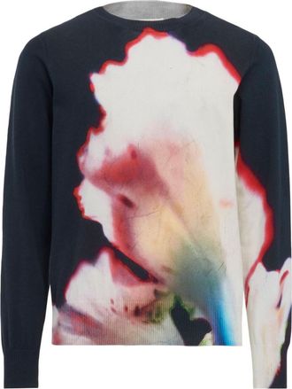 Alexander McQueen Solarised Flower-print jumper