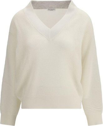 Brunello Cucinelli Beige Cashmere Womens Sweater
