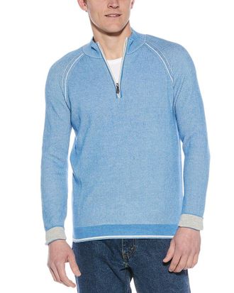 Raffi English Rib 1/4-Zip Mock Neck Sweater