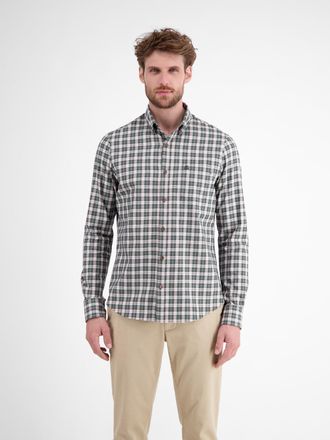 Lerros Karohemd LERROS LERROS Kariertes Herrenhemd, sportiv und stilbewusst, Herren, Gr. XXL, nordic olive, 100% Baumwolle, Hemden Karohemd