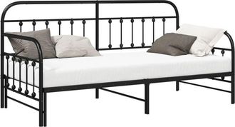 vidaXL Daybed Frame with Headboard Black 107 x 203 cm Steel vidaXL