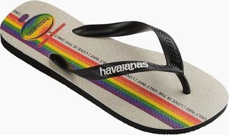 Havaianas Womens Graphic Print Thong Toe Flip Flops - Pride White - Size: 7/6.5/6
