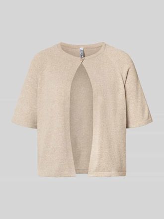 Pieces Regular Fit Cardigan mit 1-Knopf-Verschluss Modell BREE in Taupe Melange, Gr&ouml;&szlig;e XS