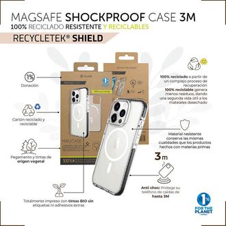 Muvit For Change Funda Recycletek Magsafe Shockproof 3m Compatible Con Apple Iphone 14 Transparente/negra