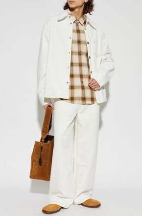 Ami Checked Pattern Shirt, Mens, Beige