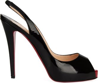 Christian Louboutin Patent Leather Slingback Peep Toe Pumps Size 36.5