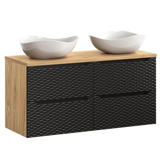 Petits Meubles Mueble lavabo 4 cajones estratificado Negro marr&oacute;n