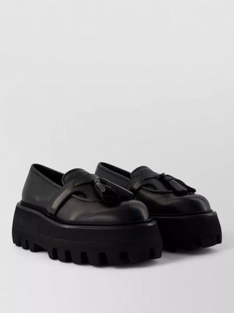 Alexander McQueen leather loafers tassel almond toe