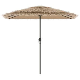 Berkfield Home Durable Garden Parasol with Steel Pole Brown 248x248x248 cm in Light Brown | Size: 248 x 248 x 248 cm