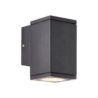 Brilliant Aplique De Pared Exterior - Brilliant - Hally - Metal Y Vidrio - Antracita - Gu10 Led - 1 X 10 W Ip44