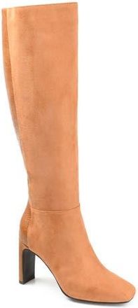 Journee Collection Elisabeth Croc Embossed Tall Boot in Tan at Nordstrom Rack, Size 12