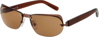 GCDS Brown Metal Sunglasses