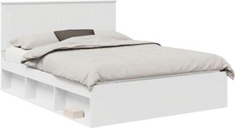 vidaXL Bed Frame with Headboard White 150 x 200 cm Solid Pine Wood vidaXL