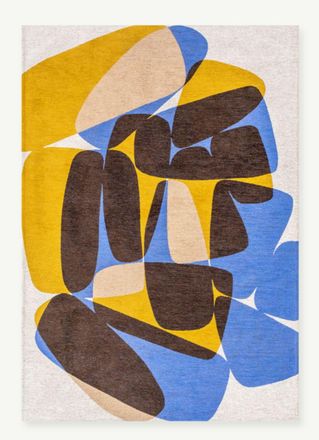 Novatrend Alfombra moderna tejida plana ROCKY Amarillo 170x240 cm