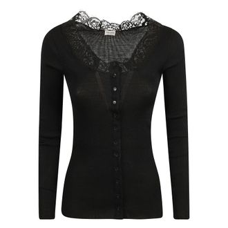 Saint Laurent Womens Scoop Neck Long Sleeve Top, Size Medium
