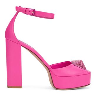 Valentino Garavani Schoenen, Dames, Roze, 39 EU, Leer, Sandalen met hoge hak