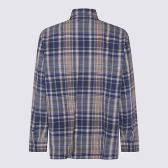 Golden Goose Mens Shirts New Wheat-Indigo Blue-Old Red _100 % Co Wheat/indigo Blue/old
