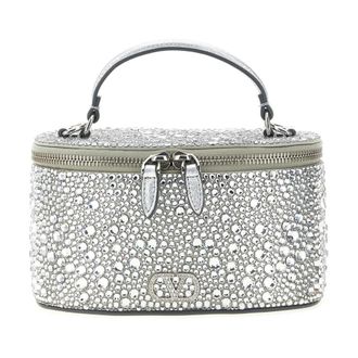 Valentino Garavani Crystal Embellished Vanity Case Handbag - Dames - Tassen - Grijs - Maat: ONE Size