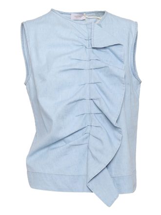 Mazzarelli Barbara Denim Blouse With Ruffles